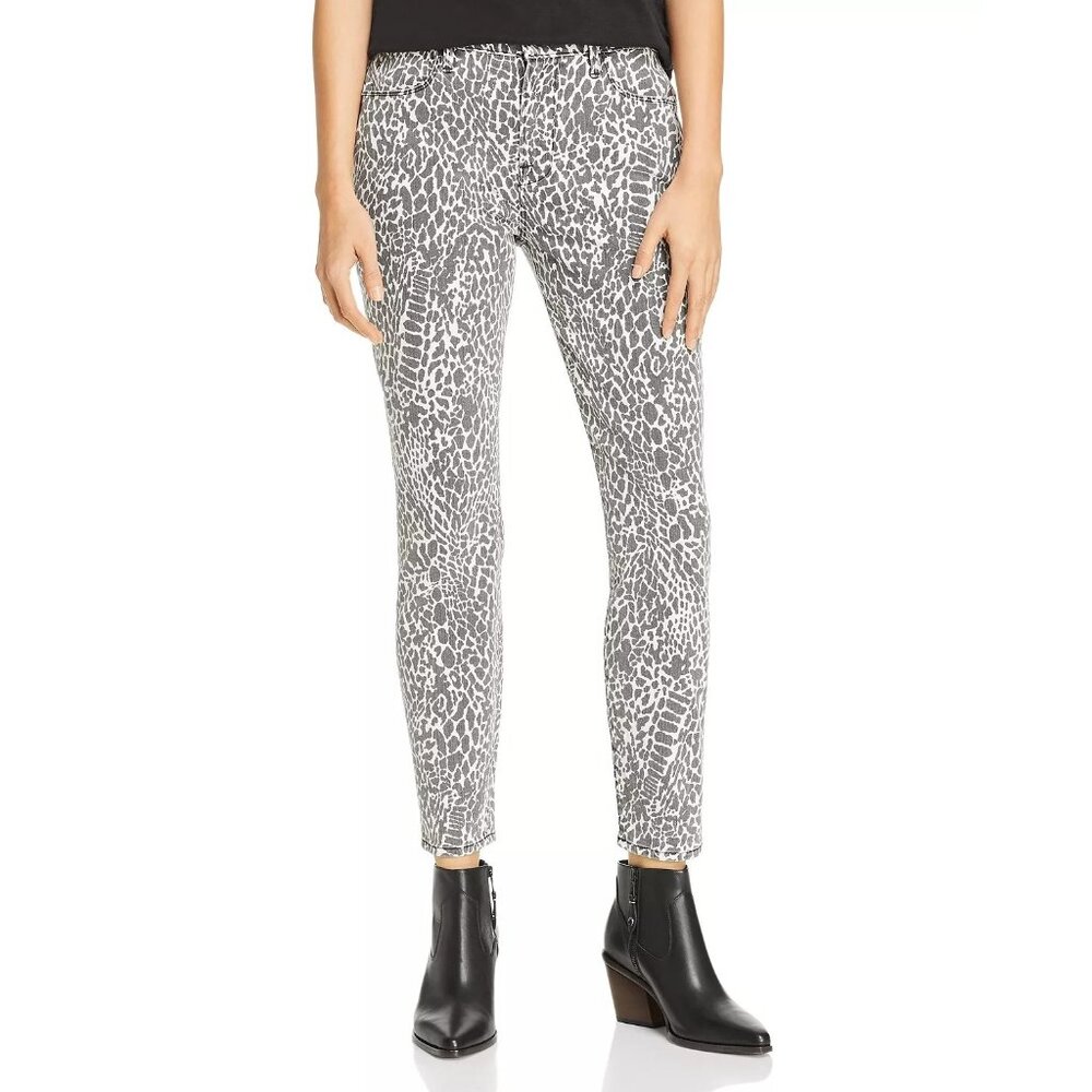 Frame Denim Womens Le High Skinny Jeans Abstract Animal Noir Multi size 32